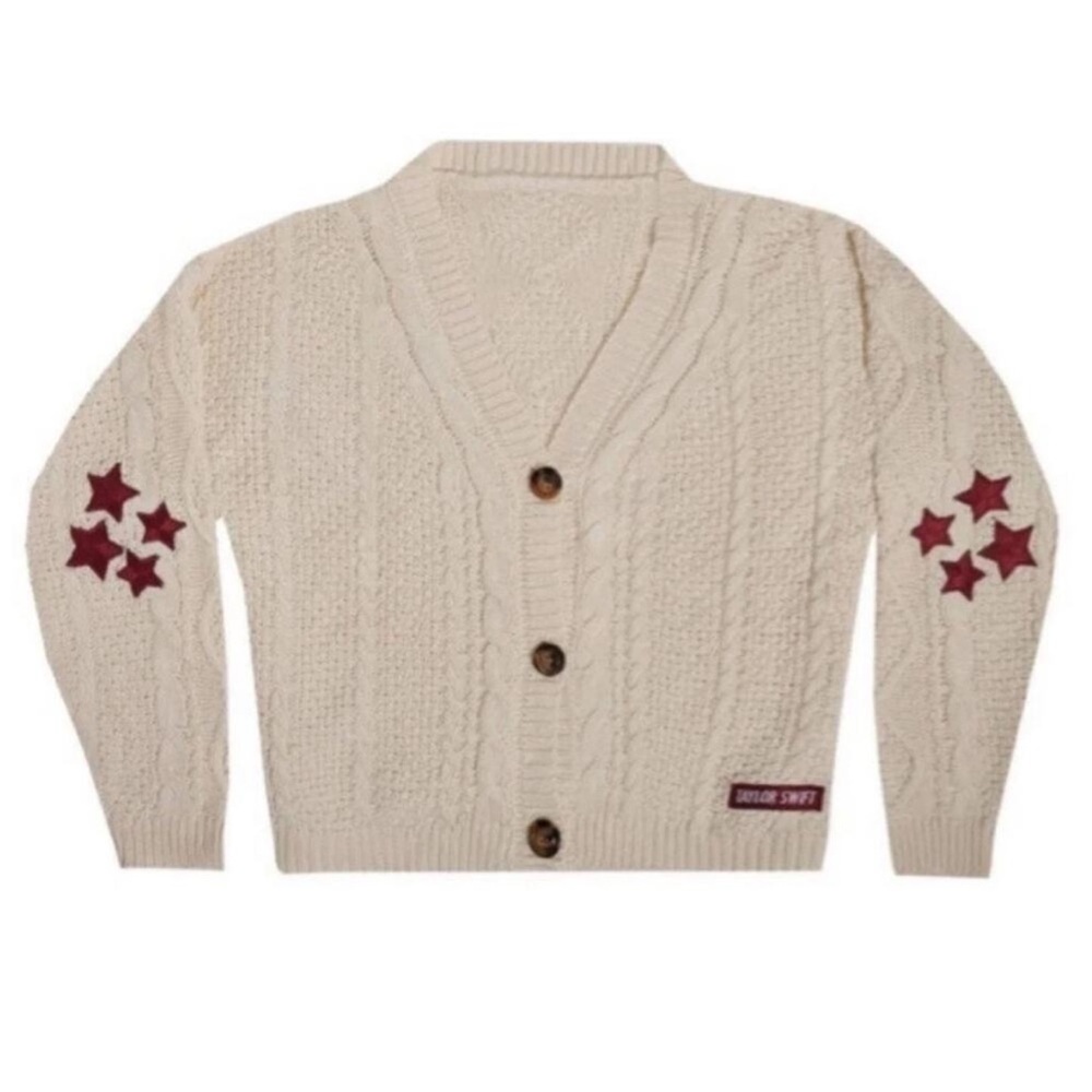 Taylor Swift Red Taylor's Version Stars Cable Knit Cardigan Sweater Medium/Large